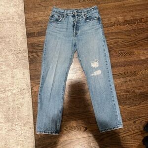 Levi's High Rise Distressed Women Jeans - Light Blue